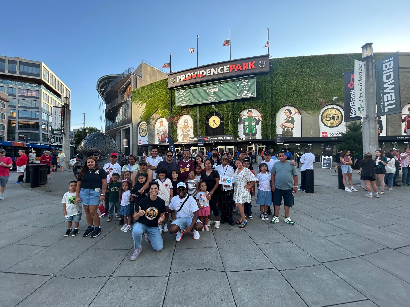 Project LEDO families at Providence Park