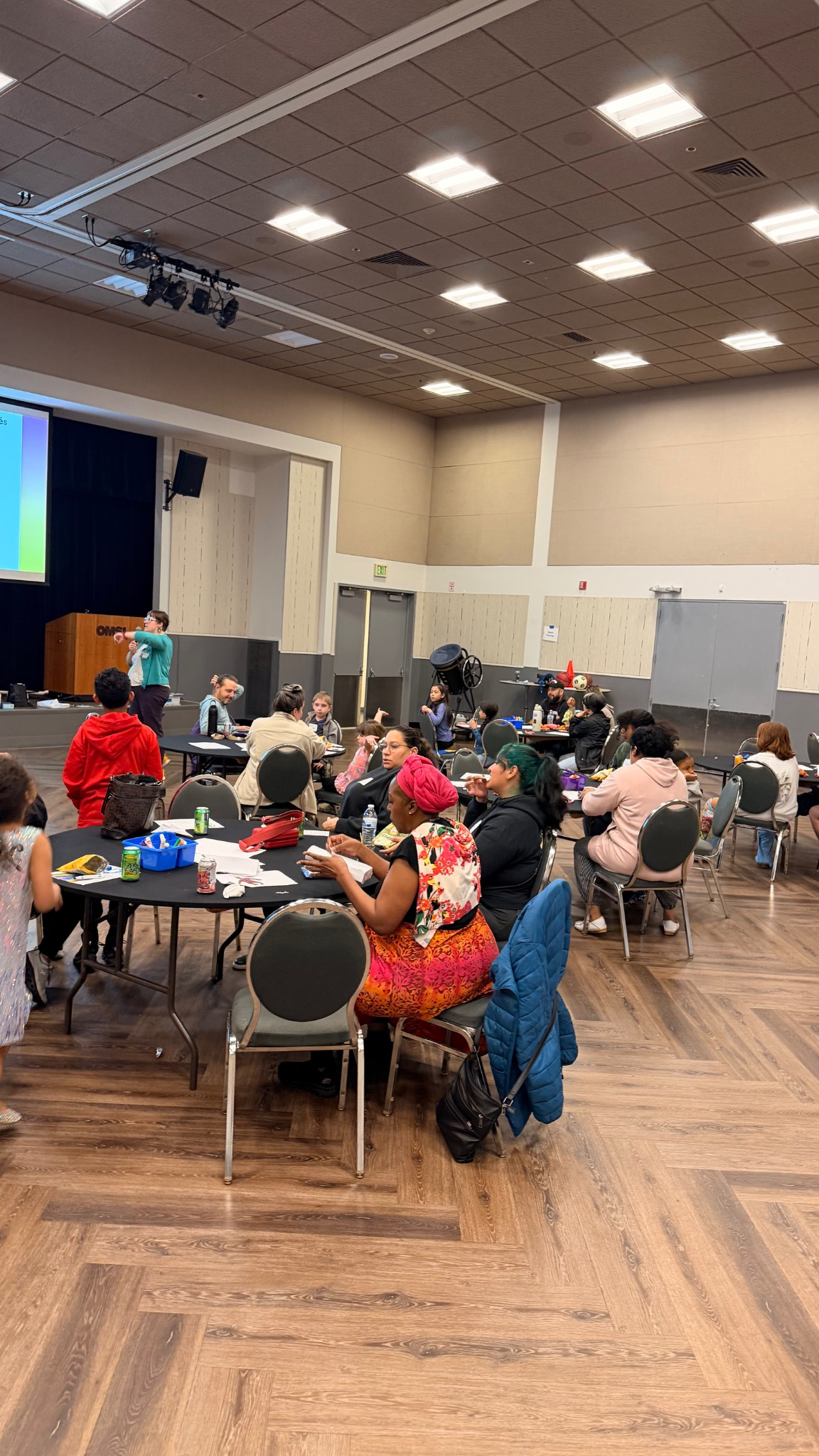Families at a Project LEDO workshop at OMSI